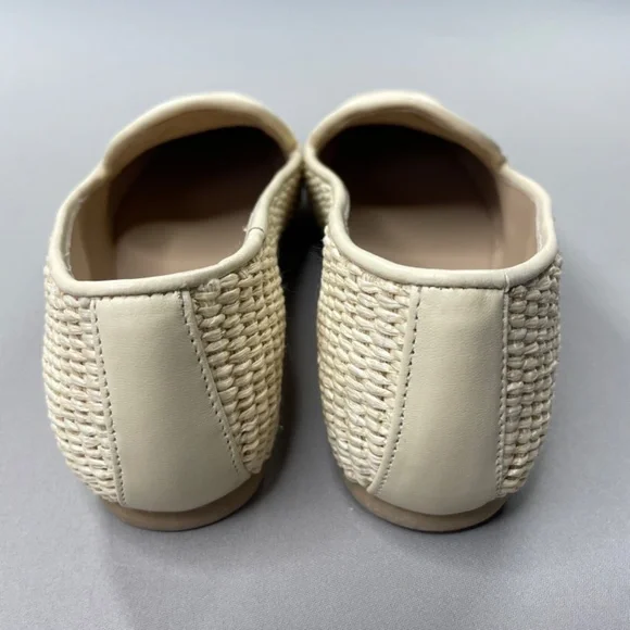 NEW Stewart Weitzman Shoes Womens 7 cream woven Thea loafer slip on designer - Picture 6 of 14